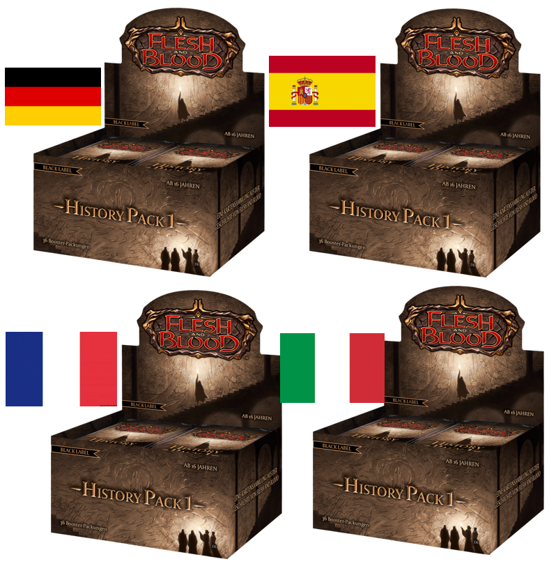 FLESH & BLOOD TCG 4x HISTORY PACK 1 Black Label Booster Box European HP1